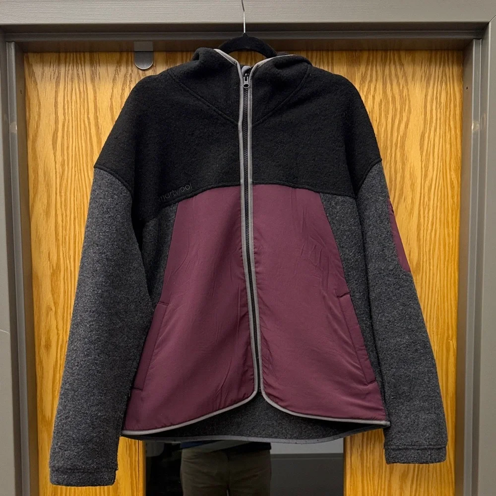 Smartwool Men’s Hudson Trail Jacket - Black, Gray, and Maroon - Picture 11 of 12